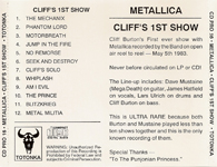 CLIFF'S 1ST SHOW