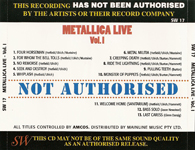 METALLICA LIVE - VOL.I